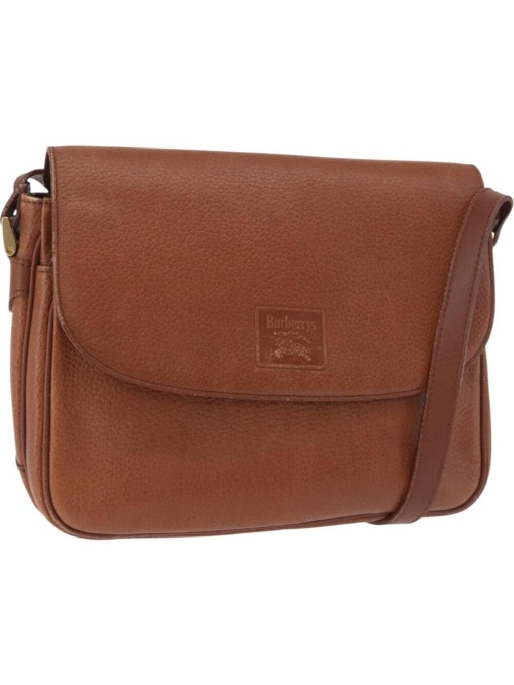 Burberrys Shoulder Bag Leather Brown Gold